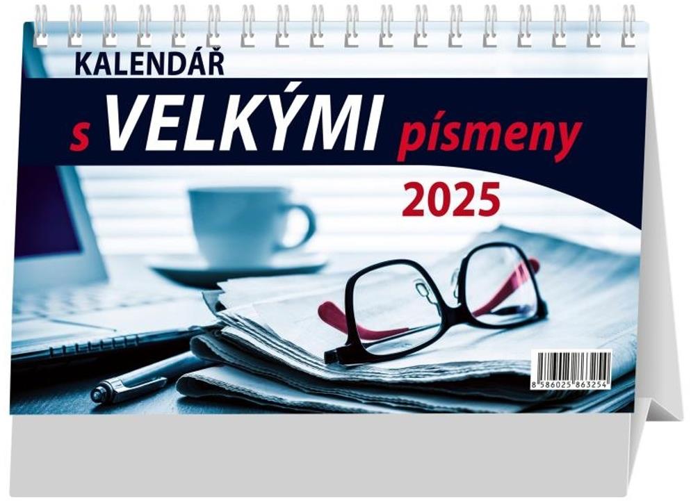 Kalendář s velkými písmeny 2025