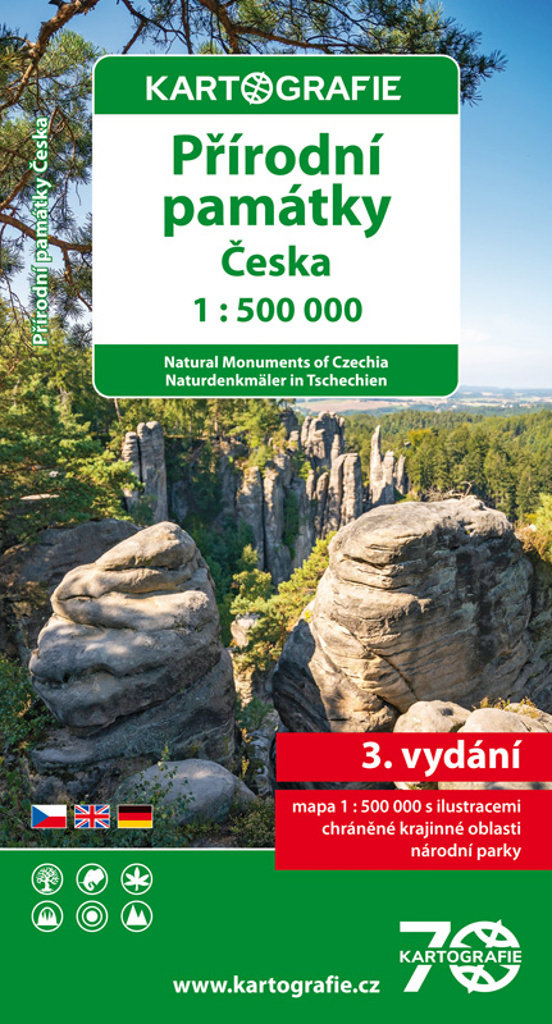 Přírodní památky Česka: 1:500 000 tematická mapa