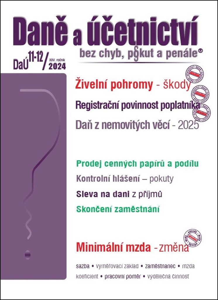 Daně a účetnictví bez chyb, pokut a penále: Živelní pohroma, Registrační povinnost poplatníka, Minim