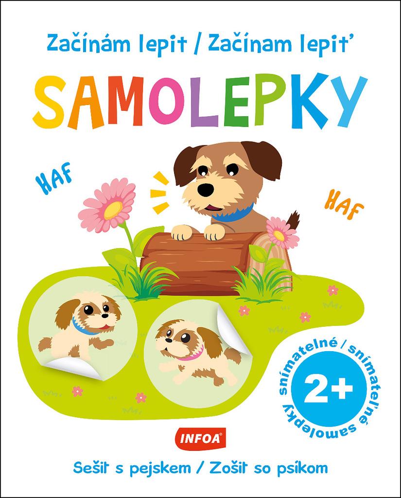 Začínám lepit/Začínam lepiť Samolepky Sešit s pejskem/Zošit so psíkom: snímatelné/snímateľné samolep