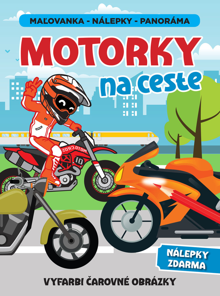 Motorky na ceste panoráma: Vyfarbi čarovné obrázky