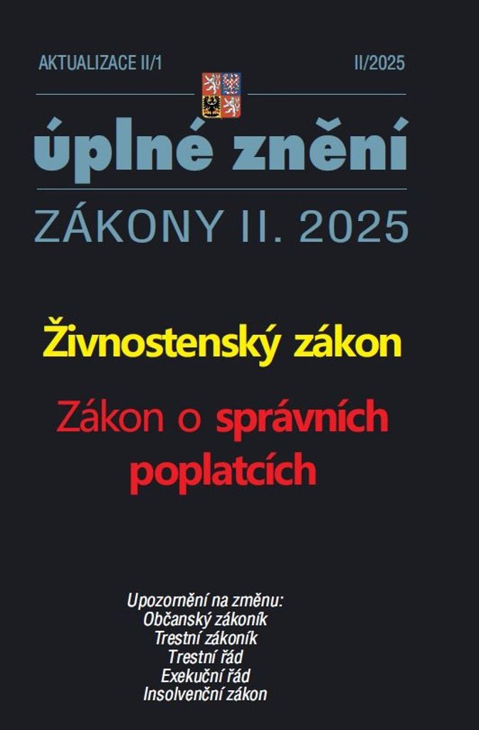 Aktualizace Živnostenský zákon: Zákon o správních poplatcích