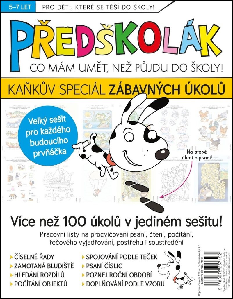 Předškolák Kaňkův speciál zábavných úkolů: Co mám umět, než půjdu do školy!