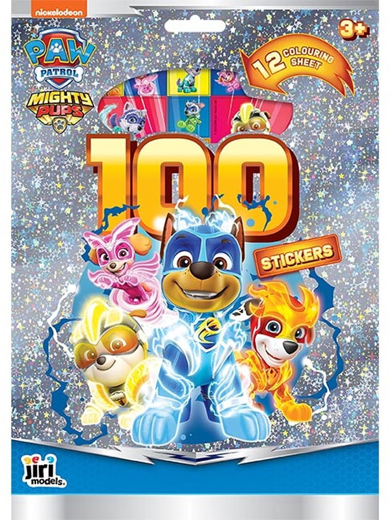 100 samolepek s omalovánkovými listy Tlapková patrola