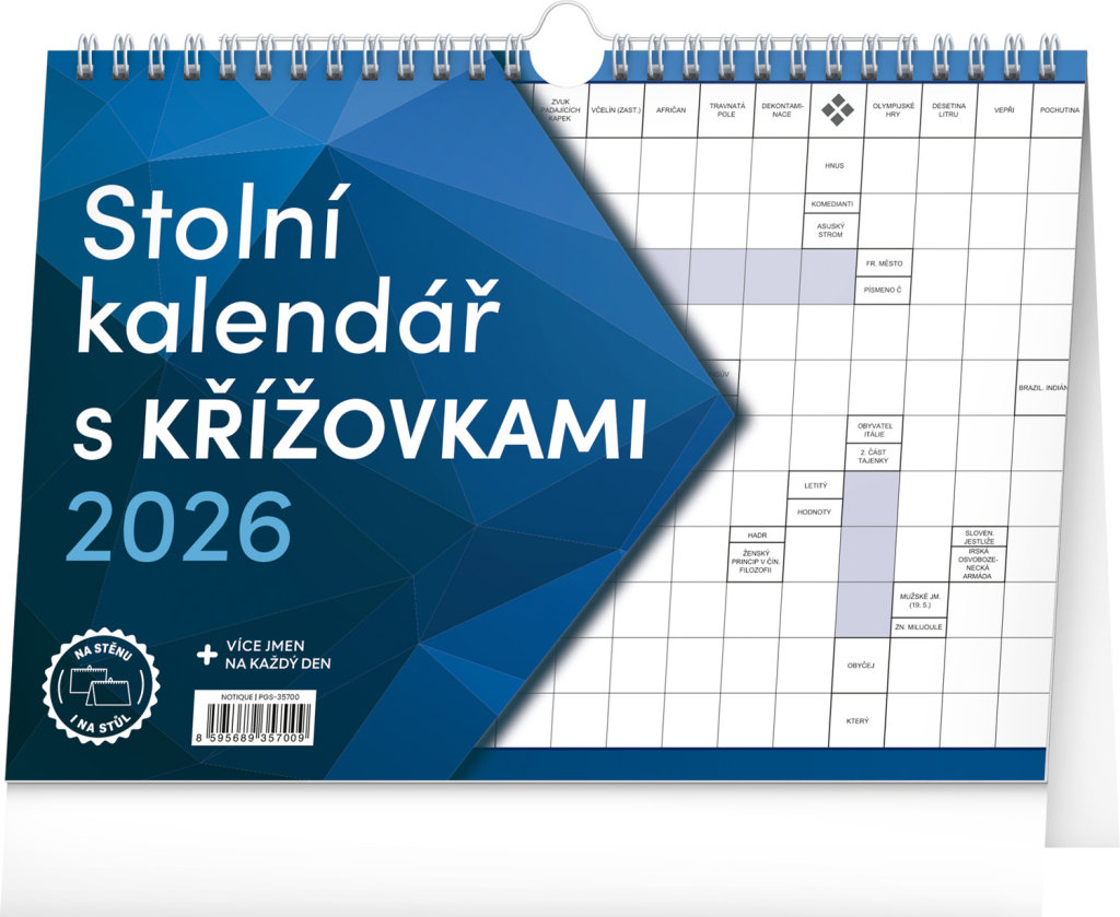 Stolní kalendář s křížovkami 2026 od NOTIQUE