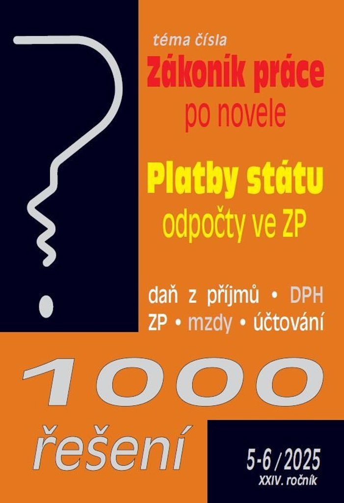 1000 řešení: Zákoník práce – flexibilní novela, Platby státu – odpočty ve zdr. pojištění