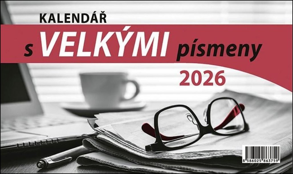 BB ART Kalendář s velkými písmeny 2026