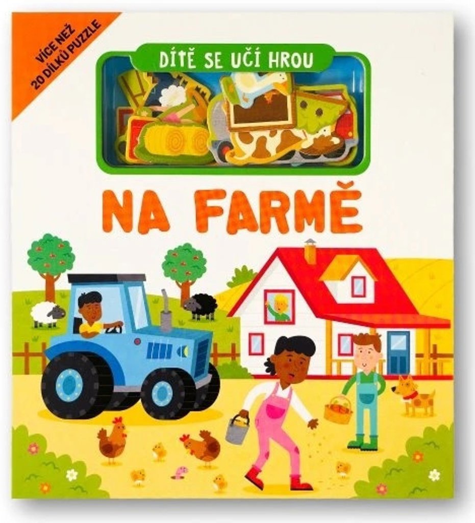 Dítě se učí hrou Na farmě: Více než 20 dílků puzzle