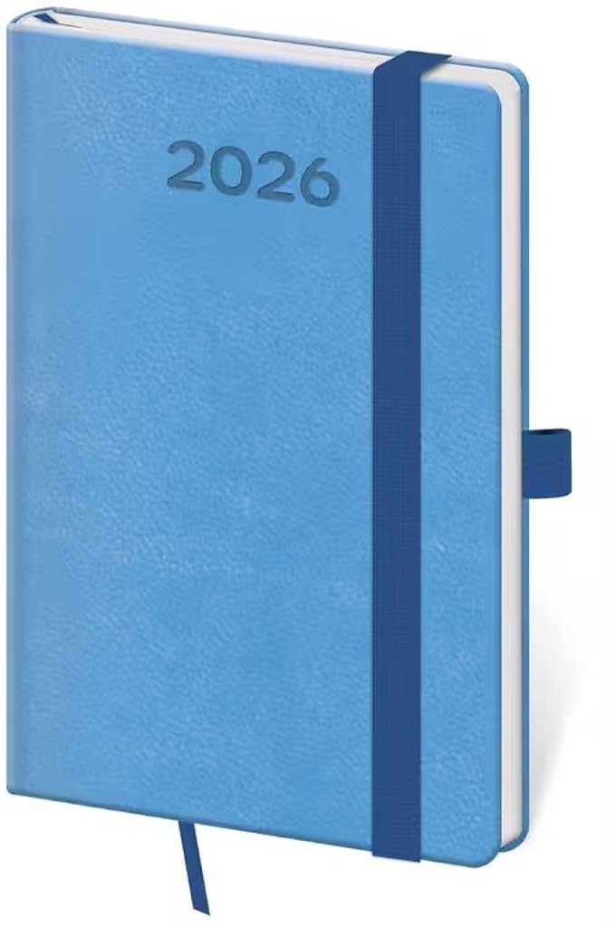 HELMA Kapesní diář 2026 Print Pop světle modrý