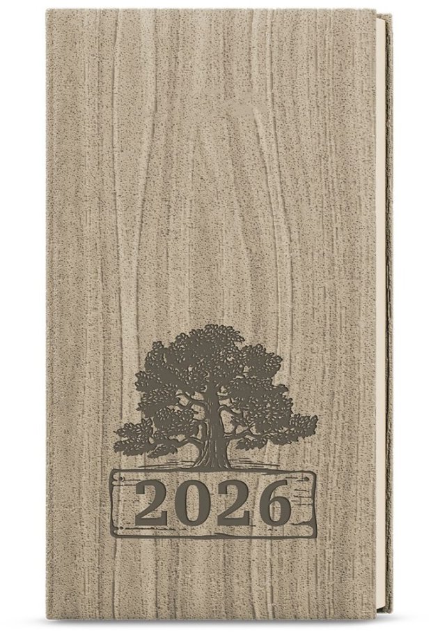 BALOUŠEK Týdenní diář 2026 Jakub Wood kapesní světle hnědá