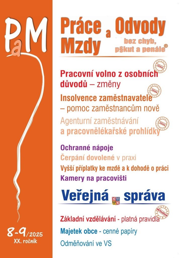 Práce a mzdy 8-9/2025 – Pracovní volno z osobních důvodů