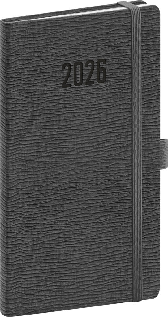 NOTIQUE Kapesní diář Rivoli 2026 šedý