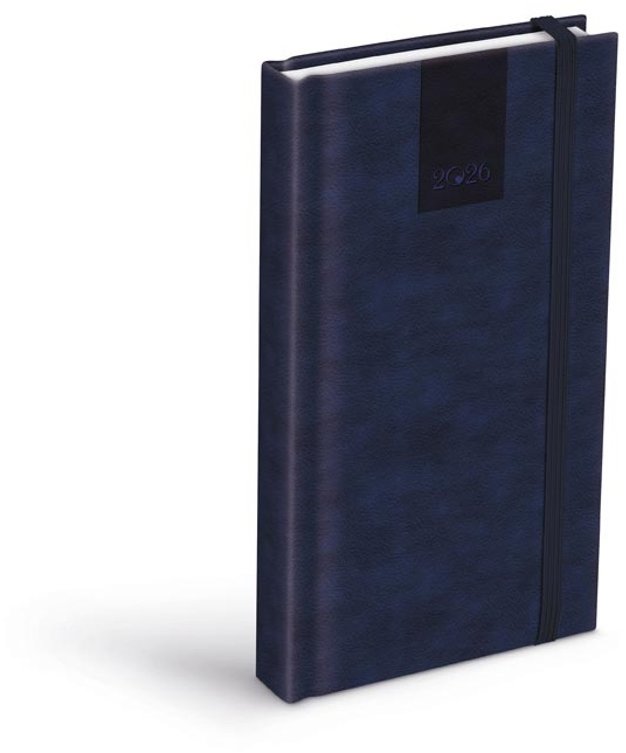MFP Diář 2026 D802 PU s gumkou bluegray 90 × 170 mm