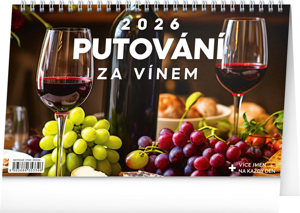 Putování za vínem 2026 - ideální diář pro každodenní plánování a organizaci aktivit