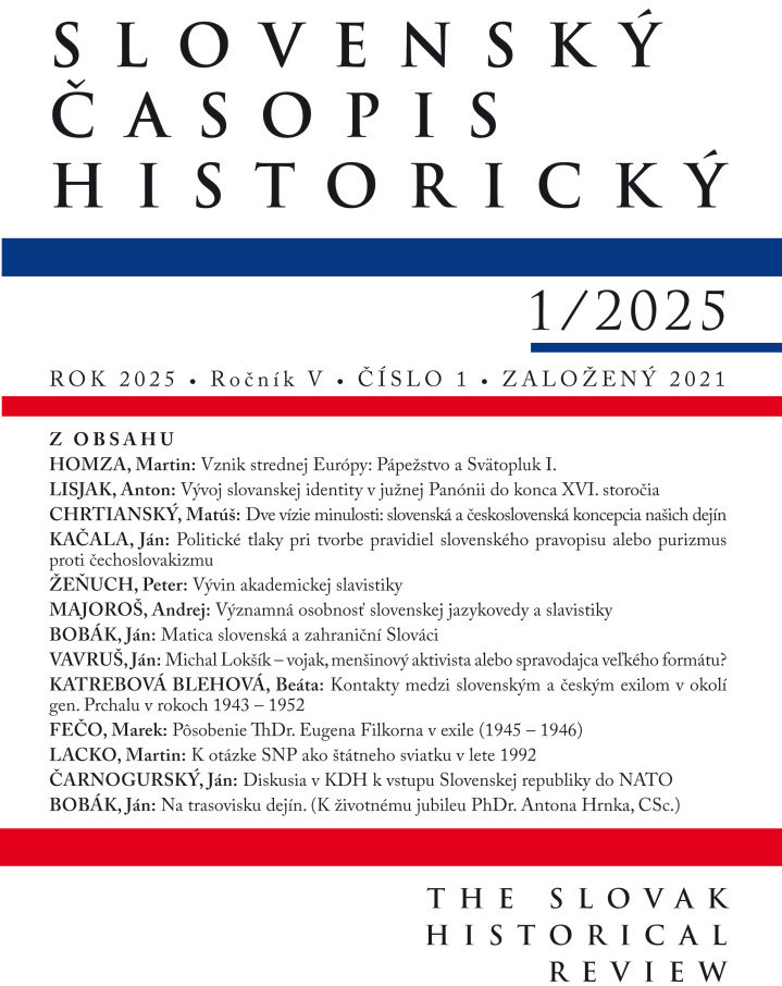 Slovenský časopis historický  1 / 2025