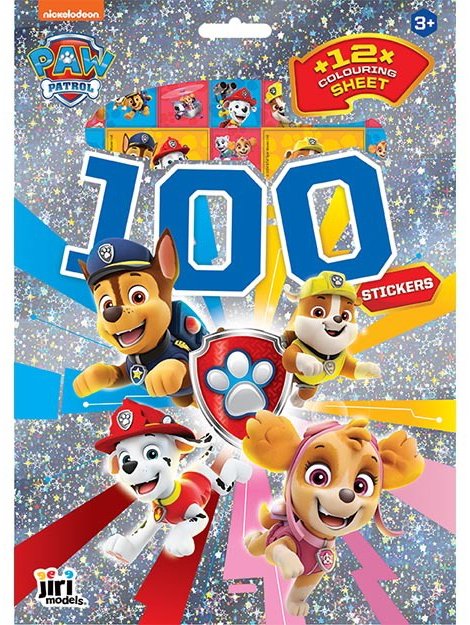 100 samolepiek s maľovankovými listami Labková patrola