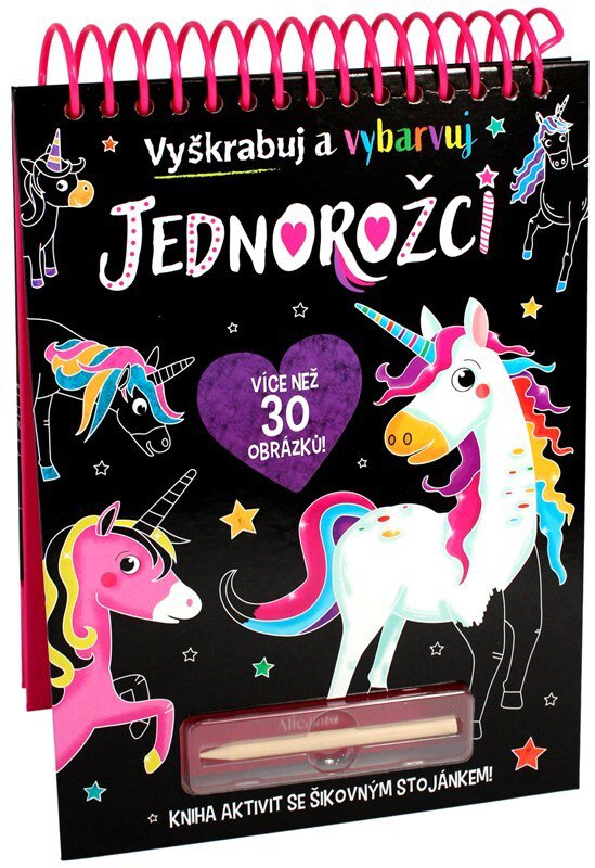 Vyškrabuj a vybarvuj Jednorožci: Kniha aktivit se šikovným stojánkem!
