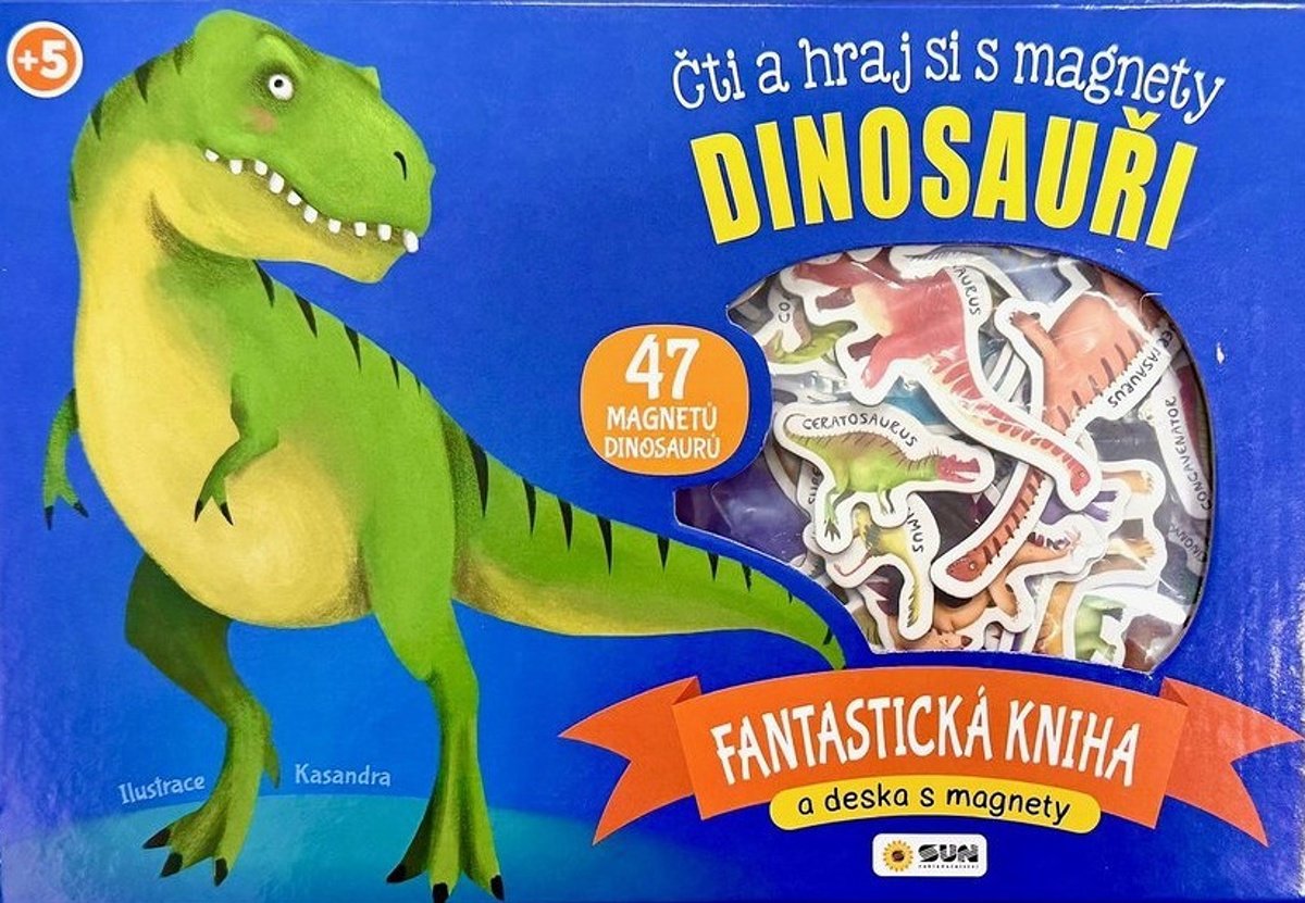 Čti a hraj si s magnety Dinosauři: Fantastická kniha a deska s magnety