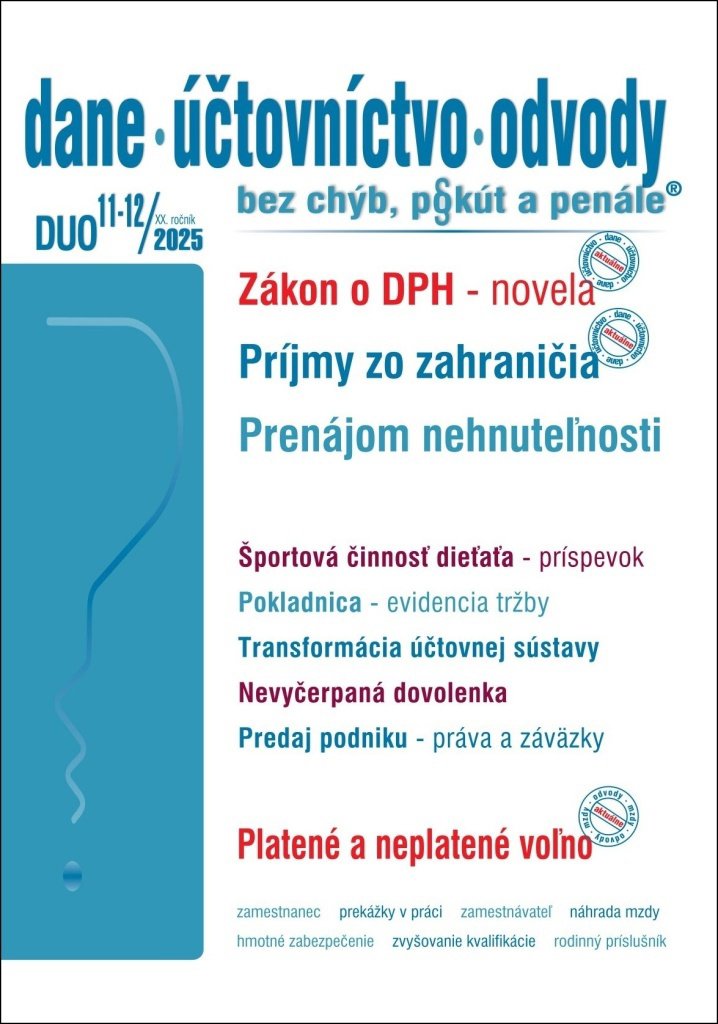 DUO 11-12/2025  – Dane, účtovníctvo, odvody bez chýb, pokút a penále