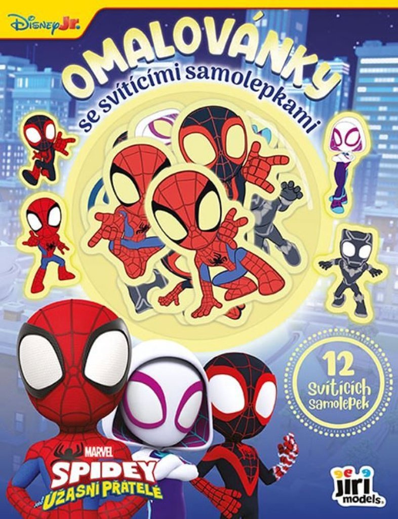 Omalovánky se svítícími samolepkami Spidey