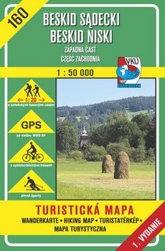 Beskid Sadecki Beskid Niski Západná časť 1:50 000: 160 Turistická mapa