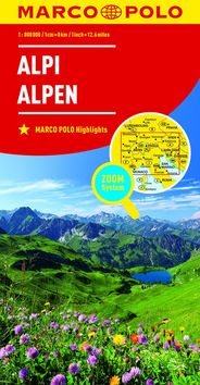 Kniha Alpy Alpi Alpen 1:800 000