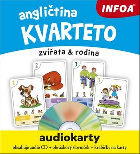 Angličtina kvarteto Audiokarty: zvířata & rodina