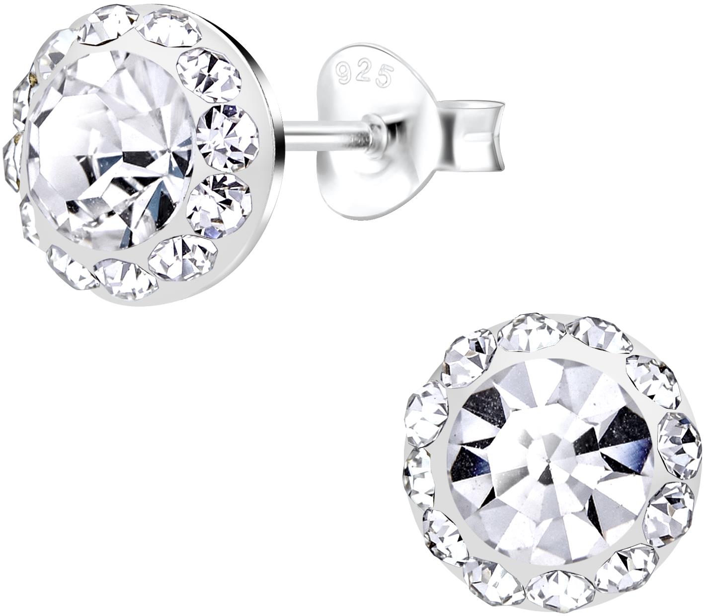 Flor de Cristal Puzetové náušnice čirý zirkon (925/1000, 2,8 g)