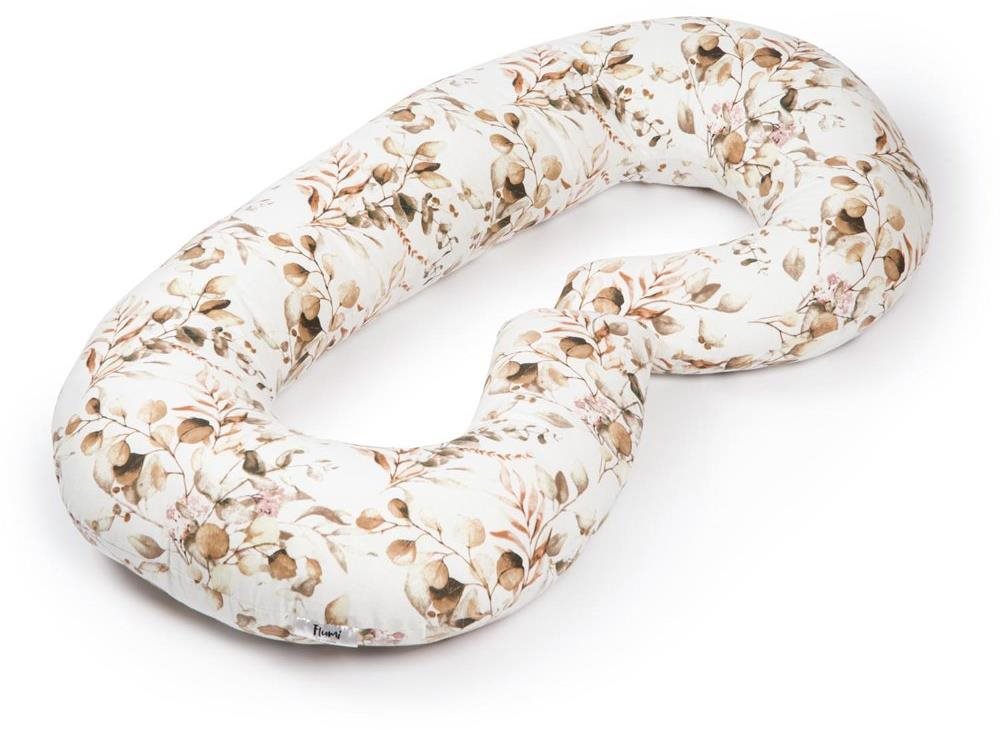 Flumi Těhotenský polštář typ C, krémový s hnědými lístky