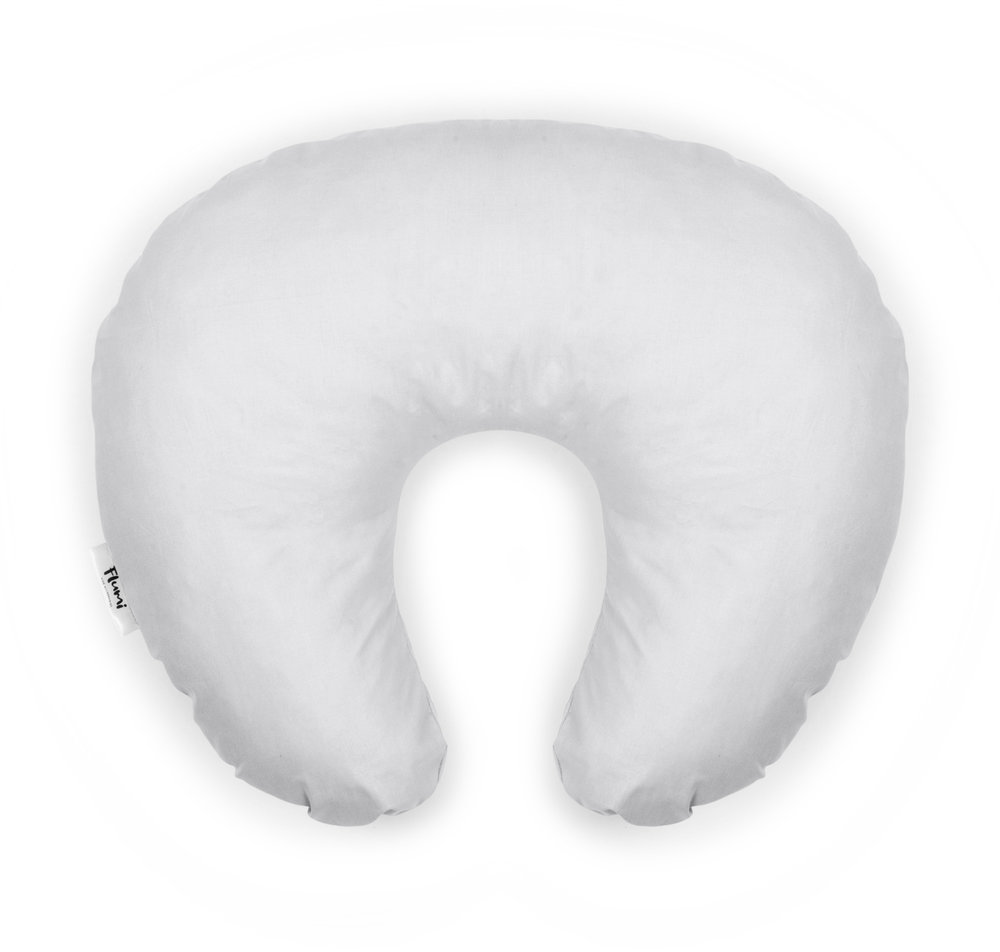 Flumi Kojící polštář ve tvaru rohlíku, světle šedý