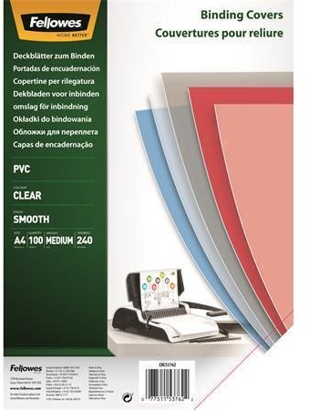 Fellowes A4 přední transparentní kryty v balení 100 ks