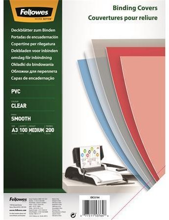 Fellowes A3 přední transparentní kryty v balení 100 ks