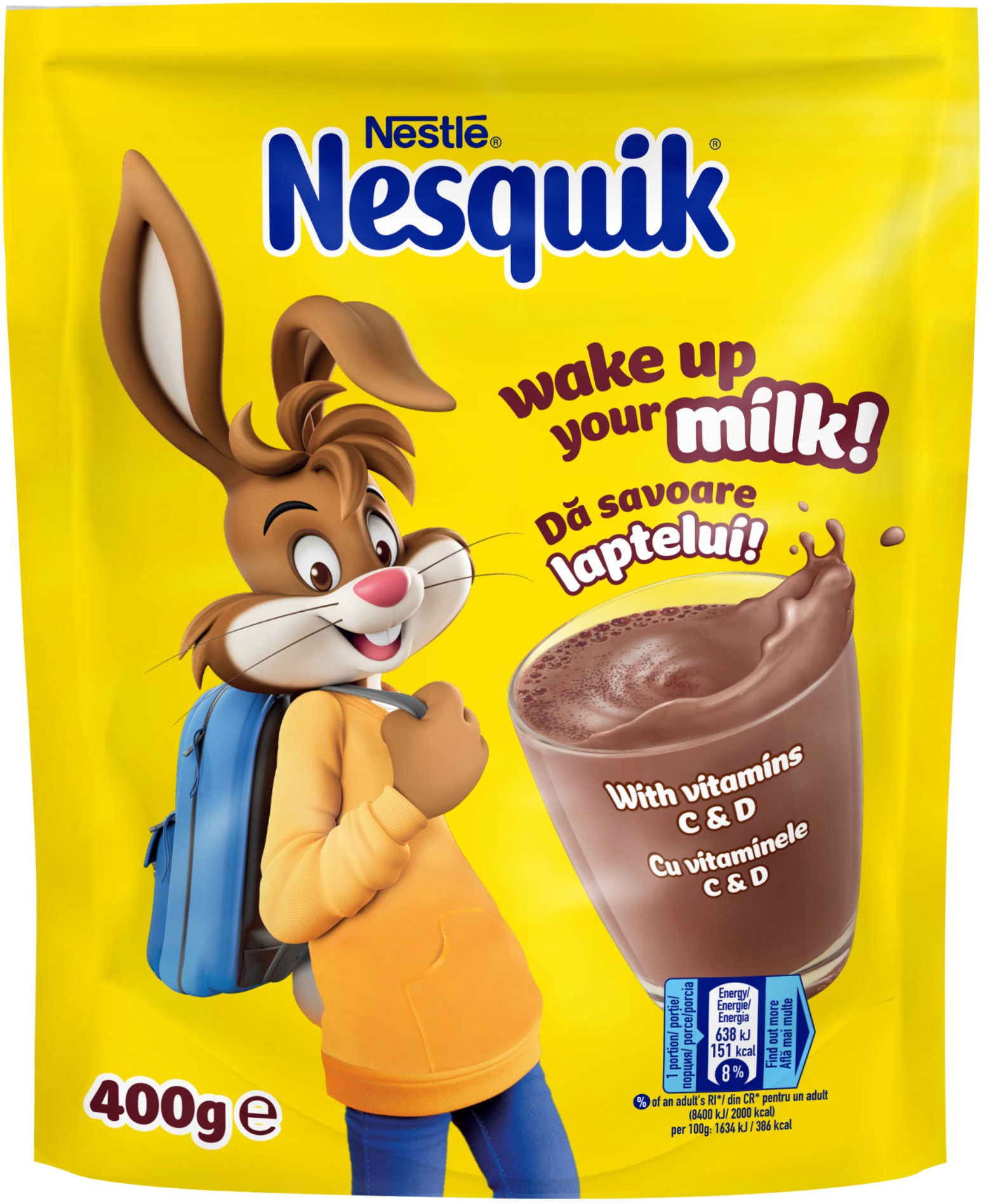 NESQUIK rozpustný kakaový nápoj s vitamíny C a D 400 g
