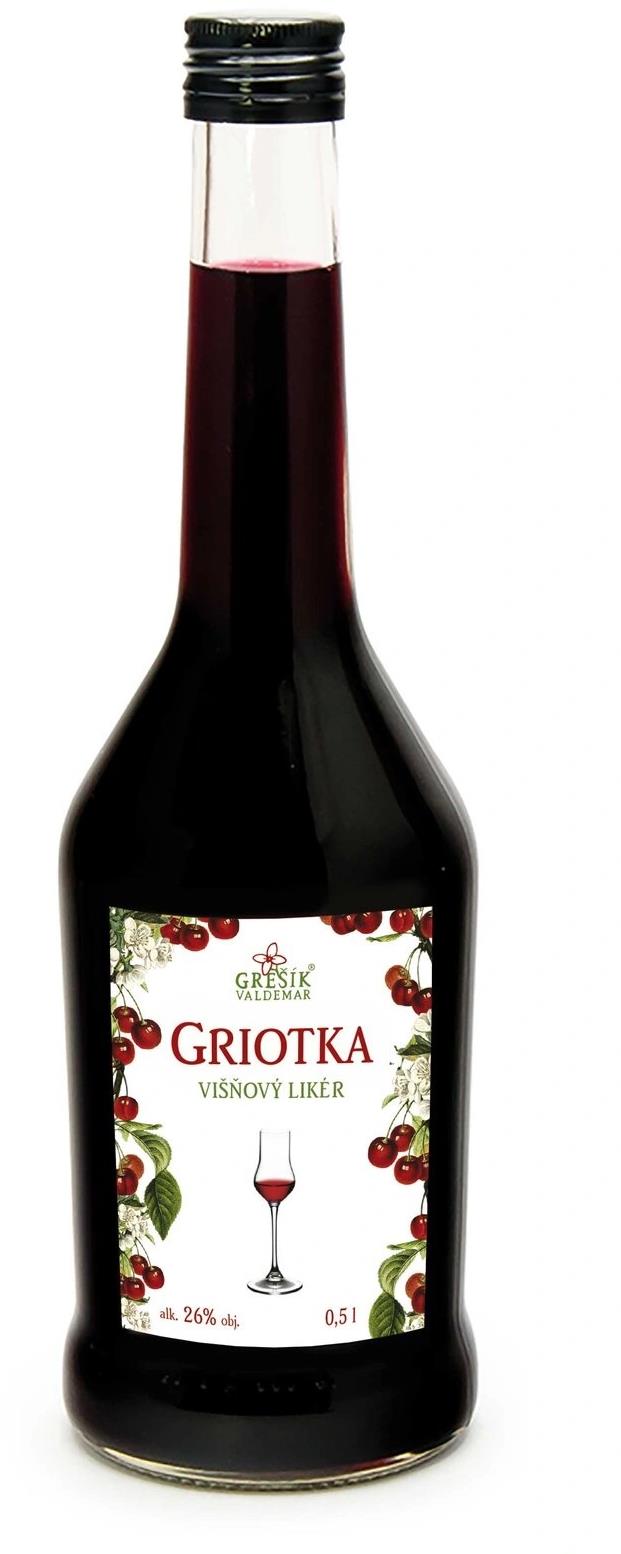 Grešík Valdemar Griotka višňový likér z českého ovoce 0,5 l 26 %