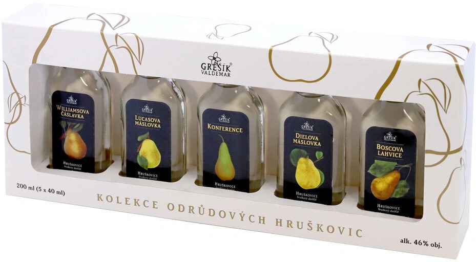 Grešík Valdemar Kolekce odrůdových Hruškovic 5 × 40 ml 46%
