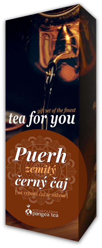 Pangea Tea Dárková kolekce Tea for You Puerh 2 × 50 g, sítko