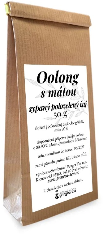 Pangea Tea Oolong s mátou, polozelený čaj 50 g