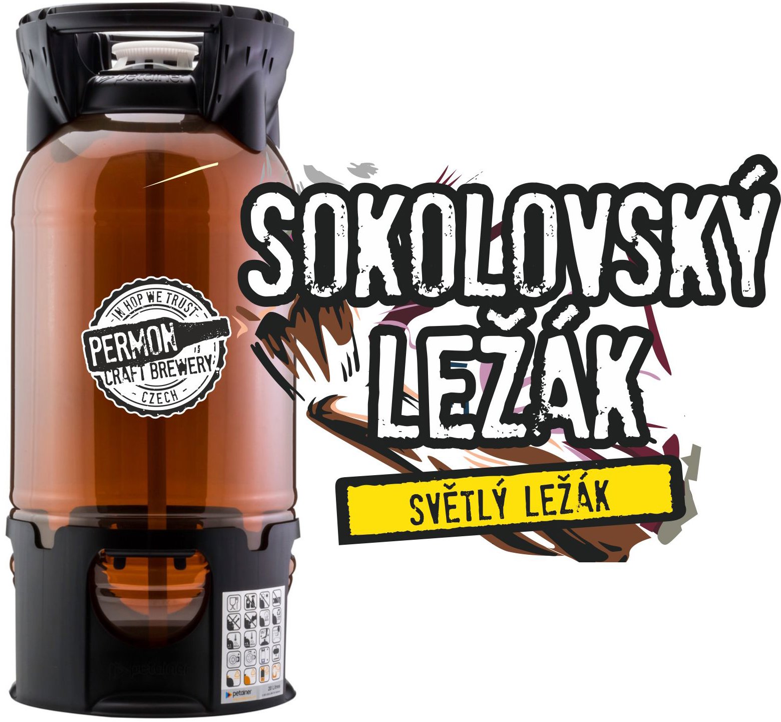 PERMON Světlý Ležák Petainer 20 l, 12°, 4,8% vol.