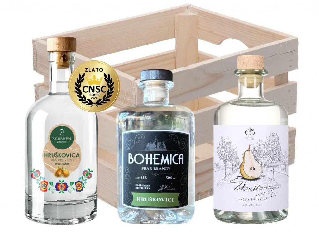 Destilerka Dárková bednička 3× 0,5 l Hruškovice