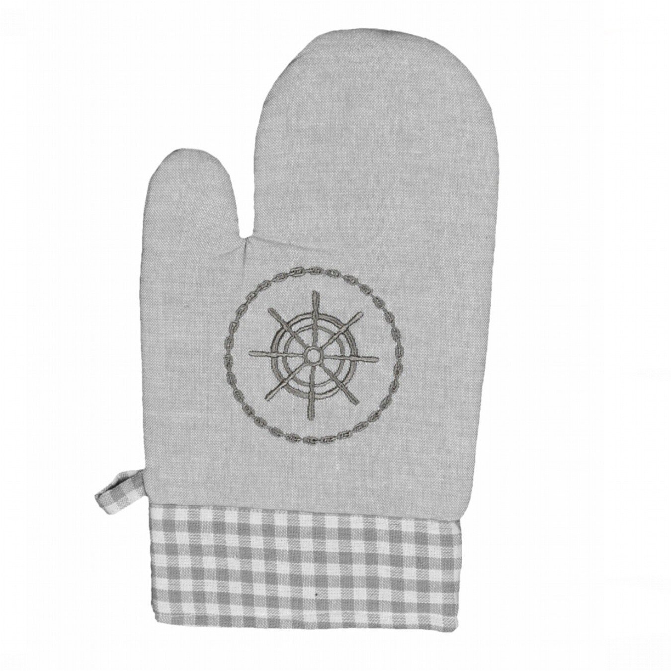 Forbyt Kuchyňská chňapka Káro a kruh šedá 1 ks 18 × 28 cm