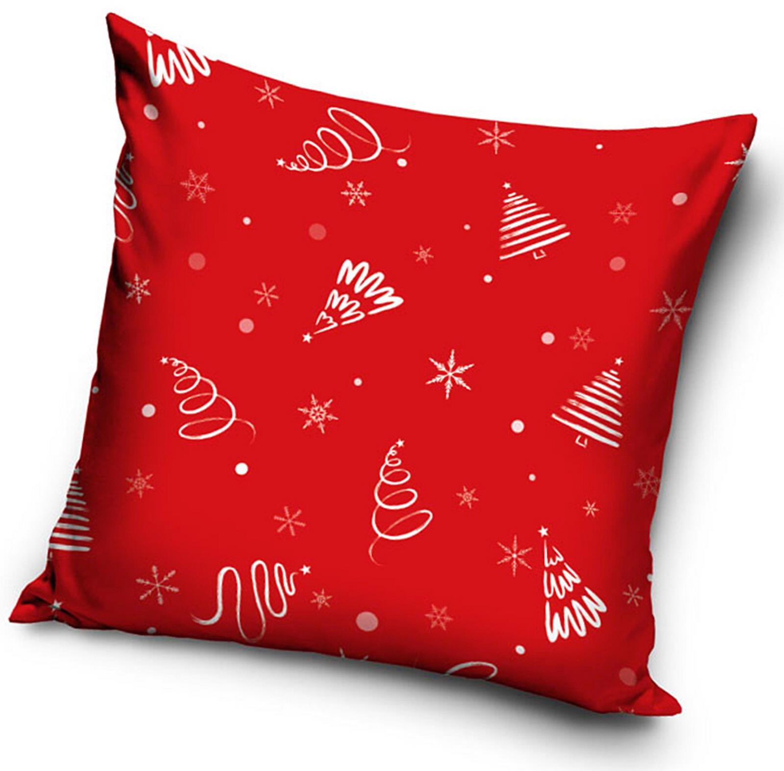 TipTrade Vánoční povlak Vločky a stromečky 40 × 40 cm