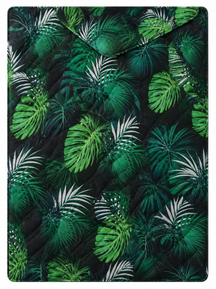 4sleep Milano 200 × 220 cm, letní, 400 g, Listy draceny zelené/modré