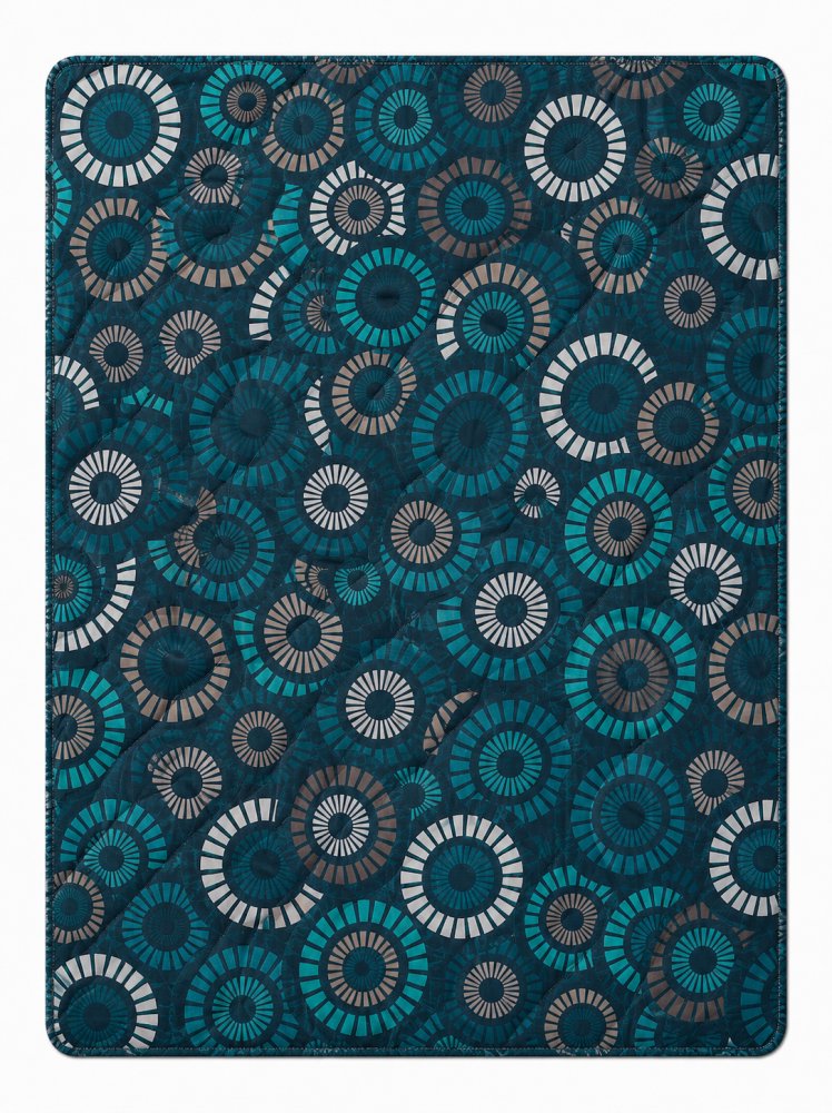 4sleep Milano 160 × 200 cm, letní, 250 g, Kruhy tyrkys