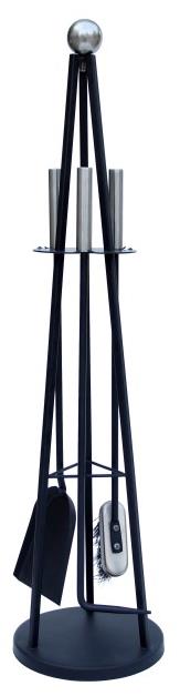Sada krbového nářadí 4 ks průměr 20 × 80 cm stříbrná/černá