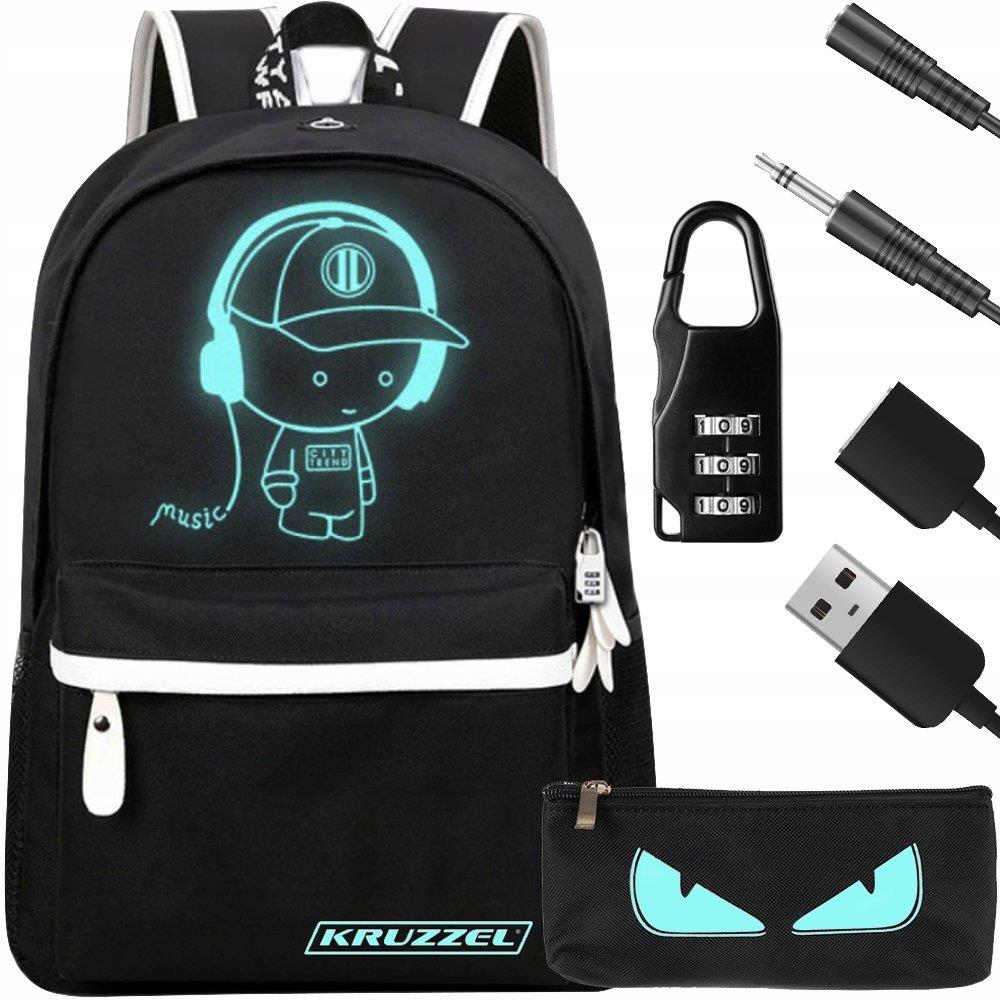 KRUZZEL 19374 chytrý svítící s USB + penál a zámek