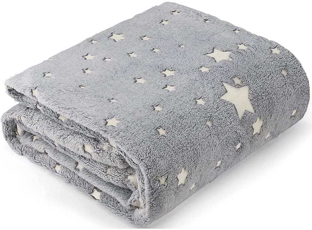 Verk Svíticí deka Soft Dreams Stars, 150×180 cm šedá