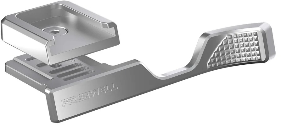 FREEWELL Fuji X100VI Thumb Grip with Cold Shoe Mount (Silver)