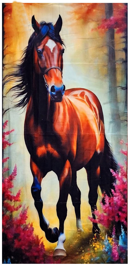 4sleep Rychleschnoucí plážová osuška 70 × 147 cm - Kůň