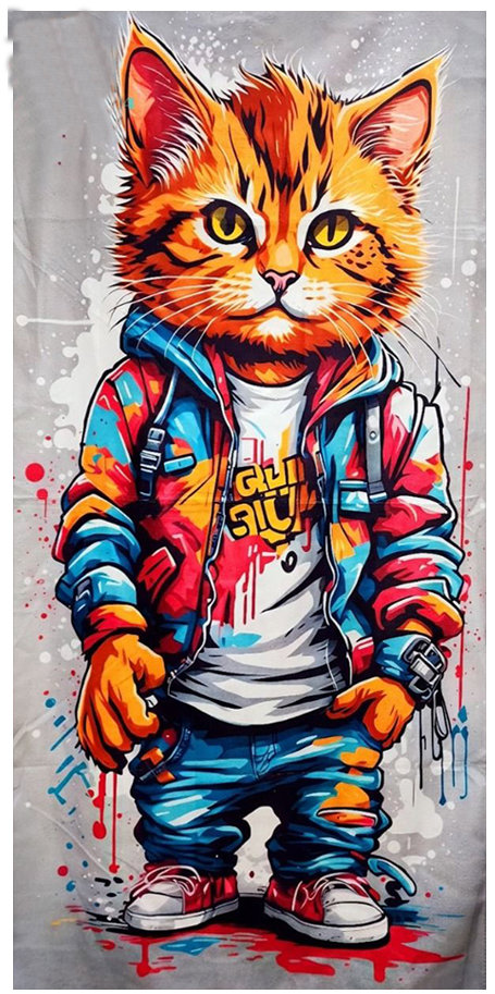 4sleep Rychleschnoucí plážová osuška 70 × 147 cm - Kocour