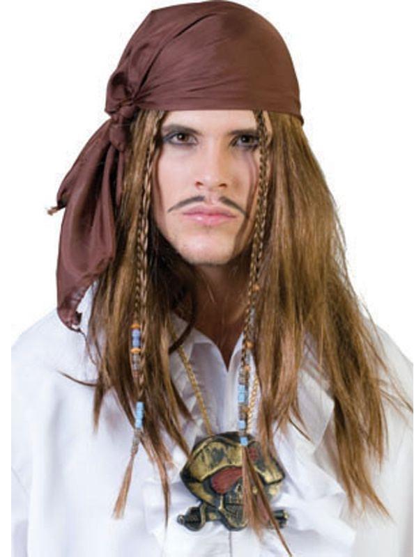 FUNNY FASHION Paruka pirát s šátkem a korálky